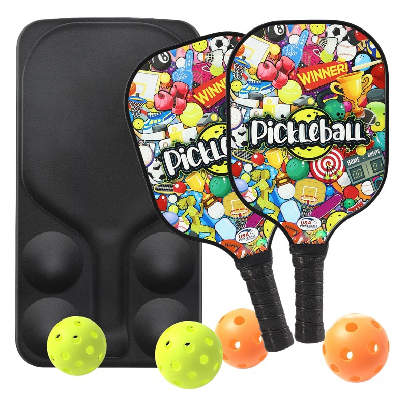 New Fiberglass Pickleball Racket Gift Outdoor Fiberglass Cross-Border Pickleball Racket Silicone Ball Retriever