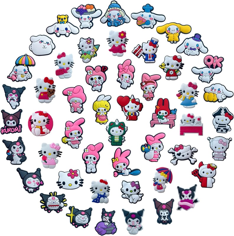 Crocs Shoes Flower Sanrio Shoe Buckle Cartoon Pvc Soft Glue Removable Decoration Accessories Crocs DIY Accessories