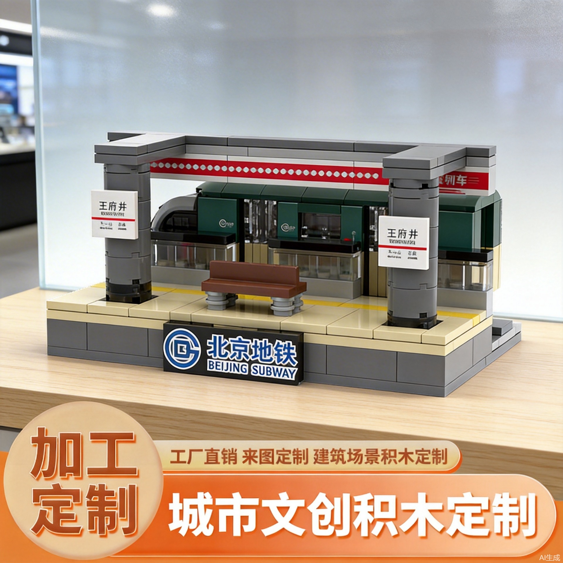 Guangzhou Subway Model Is Compatible with Lego Building Blocks Customized Assembled Figures Business Gifts Children's Educational Birthday Gifts