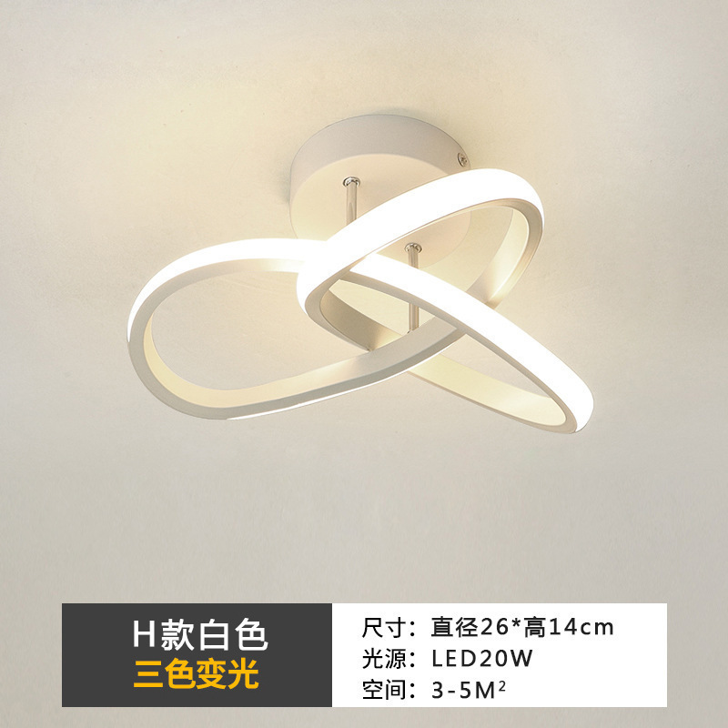 跨境北欧简约灯过道吸顶灯卧室替换楼梯阳台玄关灯具灯led圆圈主|undefined