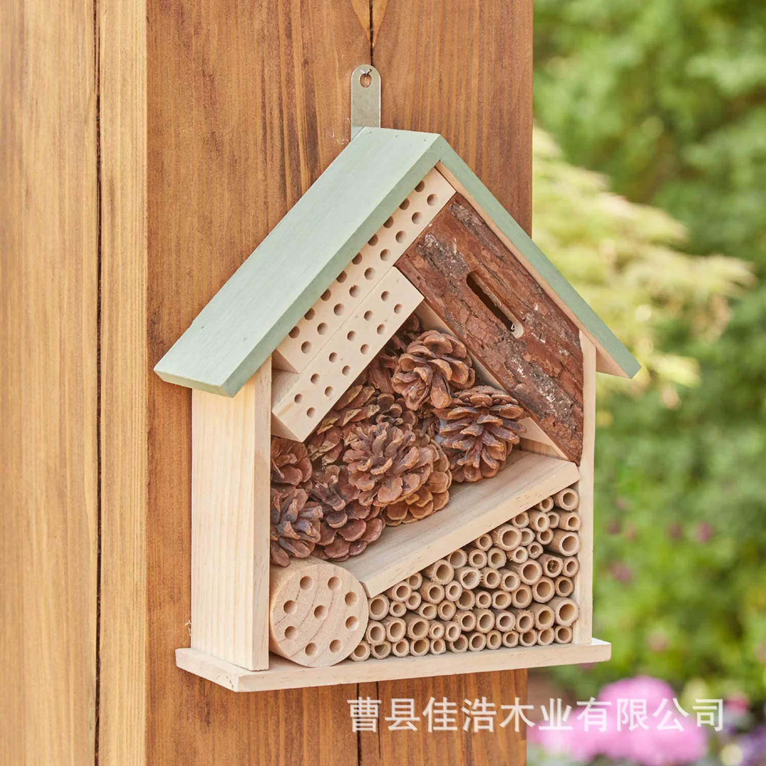 Домик для насекомых, деревянный уличный подвесной маленький домик для пчел, украшение для двора и сада, отель для насекомых, пчелиное гнездо, комплект материалов