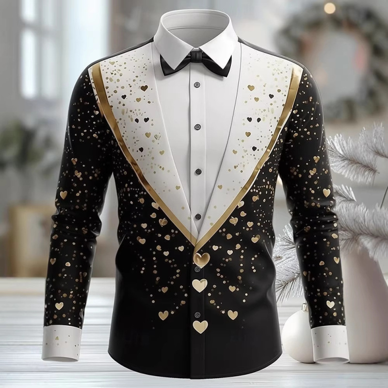 2026 European and American Xiyin Foreign Trade Valentine's Day Shirt for Men 3D Printed Men's Long-Sleeve Shirt Fashion Men's Top 2026 European and American Xiyin Foreign Trade Valentine's Day Shirt for Men 3D Printed Men's Long-Sleeve Shirt Fashion Men's Top