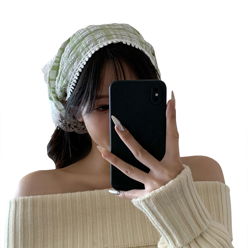 Turbante de verano pastoral nuevo pañuelo de encaje floral tocado para tomar fotos bufandas super inmortales bufandas bufandas de seda al por mayor