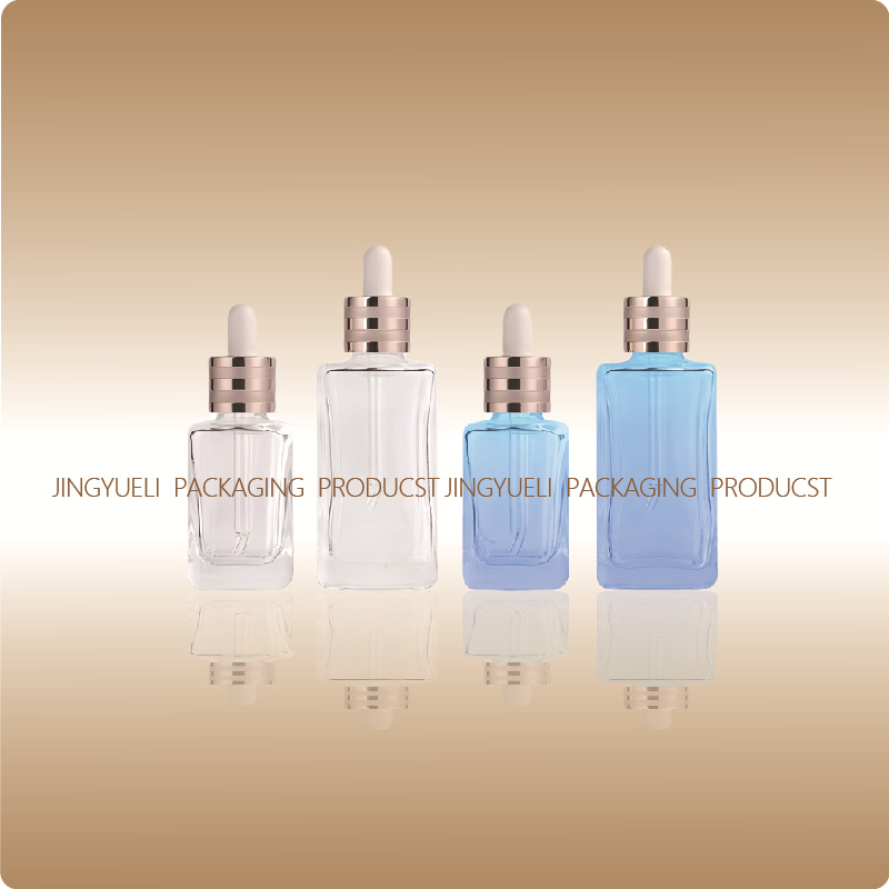 品牌高端玻璃方形瓶原液精华水乳精油滴管化妆品分装包材批发零售