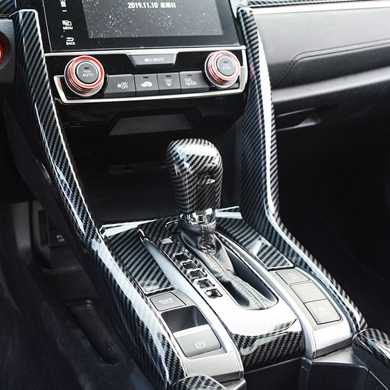 Suitable for Honda Civic 2016-2021 Car Interior Gear Shift Panel Stripe Decorative Patch Armrest Box
