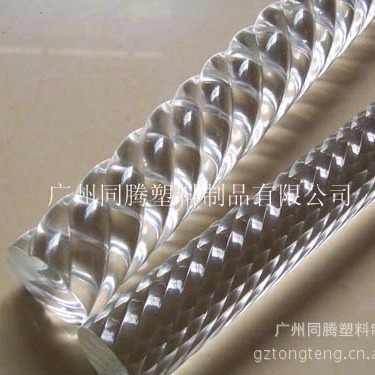 供应高透明压克力螺纹棒/线条棒/装饰用外棒、挤出管、挤出棒等
