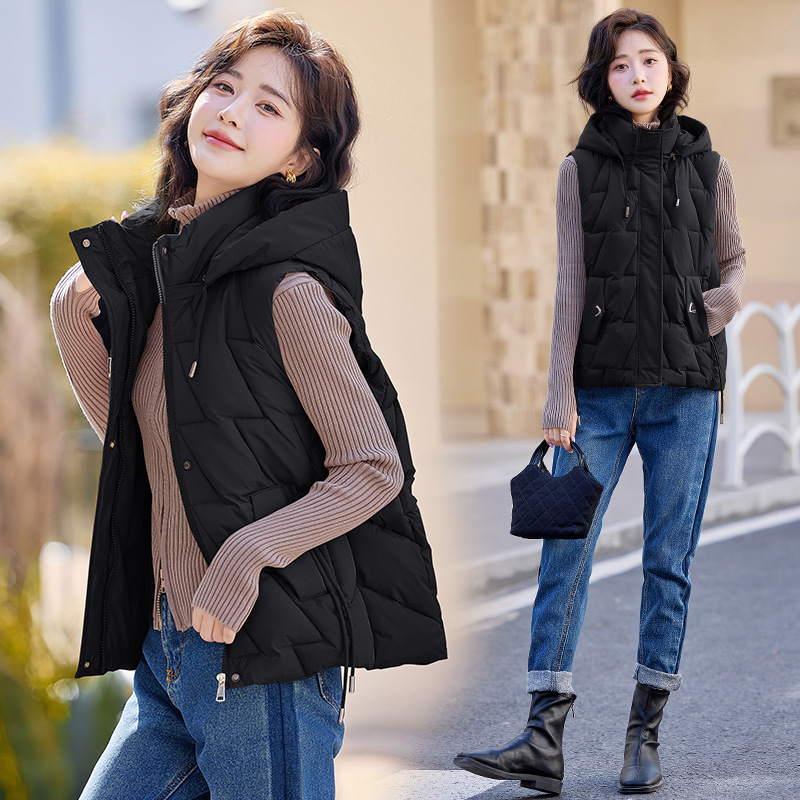 Gran chaleco de caballo para mujeres otoño-invierno 2025 nuevo chaleco de hombro pequeño chaleco de estilo coreano corto chaqueta de caballo para mujeres image 3