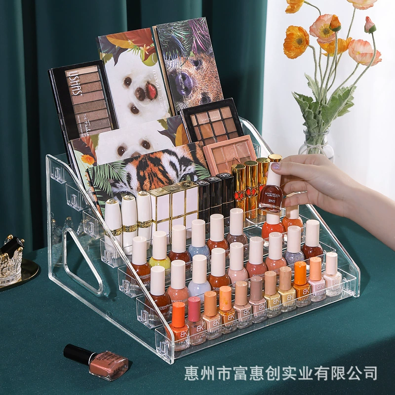Acrylic Nail Polish Display Stand, Transparent Plastic Organizer, Multi-Layer 3–7 Tier