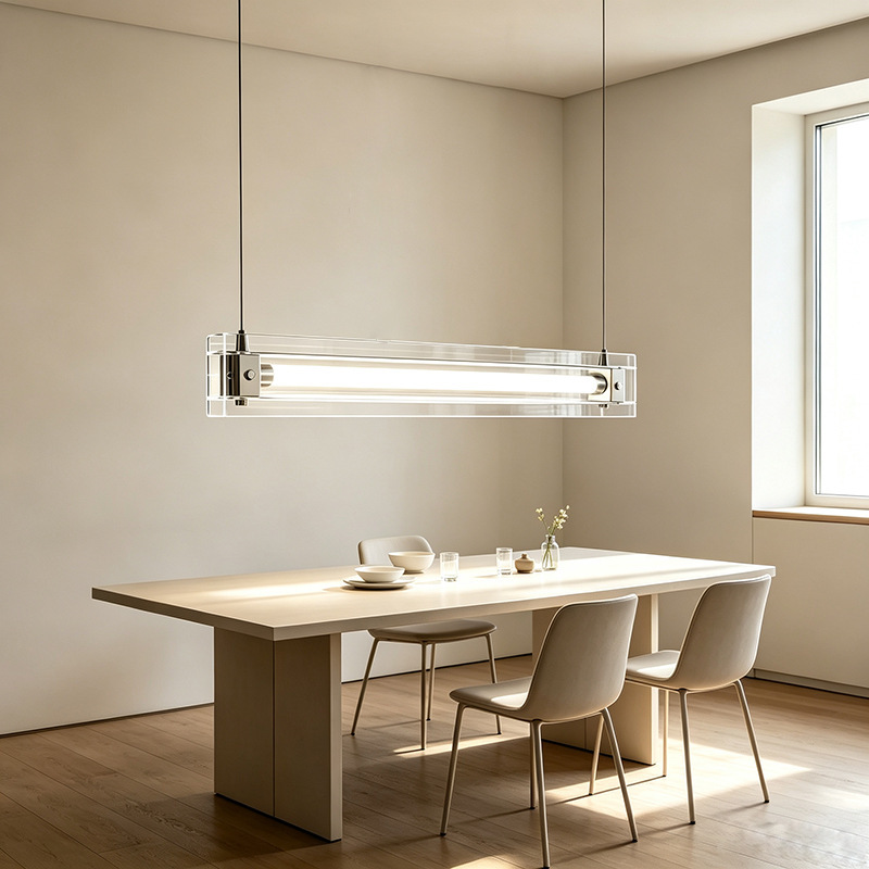 Modern minimalist long glass dining room chandelier designer art bar counter study island light luxury creative pendant lamp Modern minimalist long glass dining room chandelier designer art bar counter study island light luxury creative pendant lamp