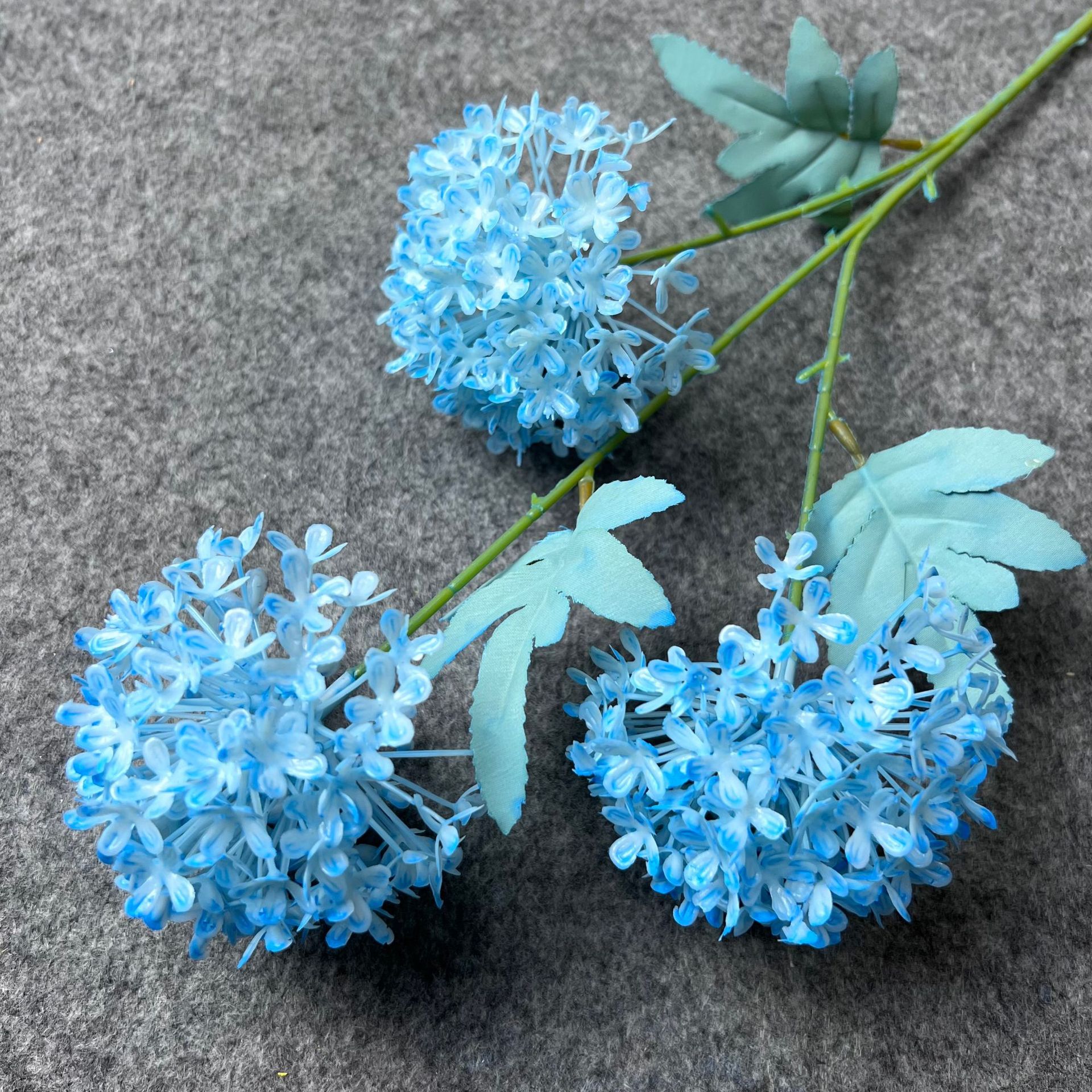Wooden hydrangea bright blue