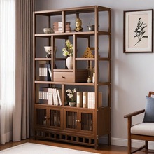 博古架实木新中式隔断多宝阁茶叶小型展示柜摆件置物客厅现代简约