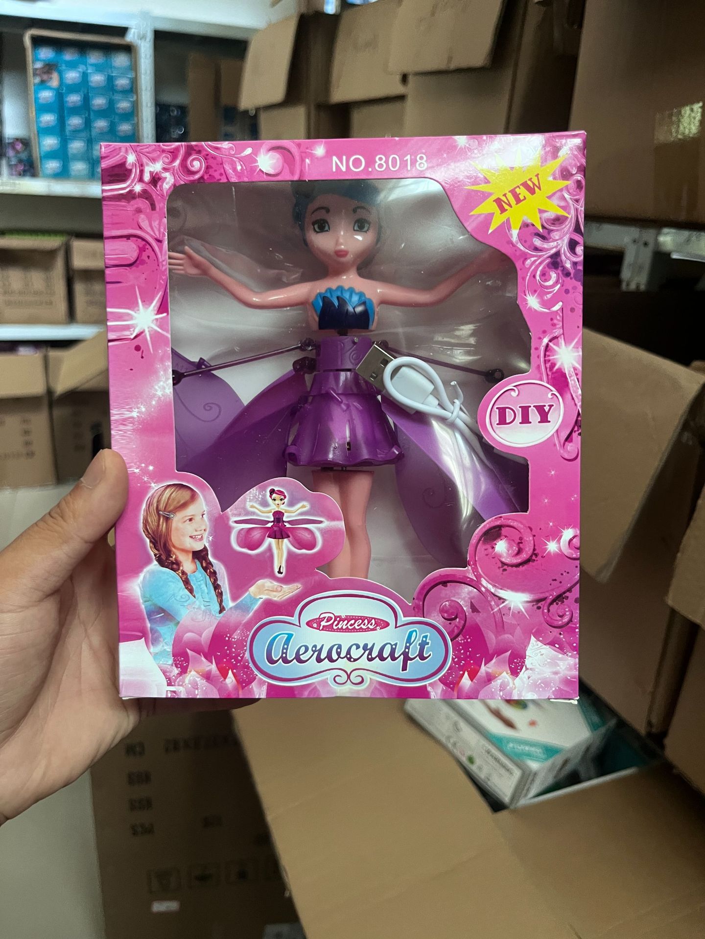 Little flying fairy purple aircraft