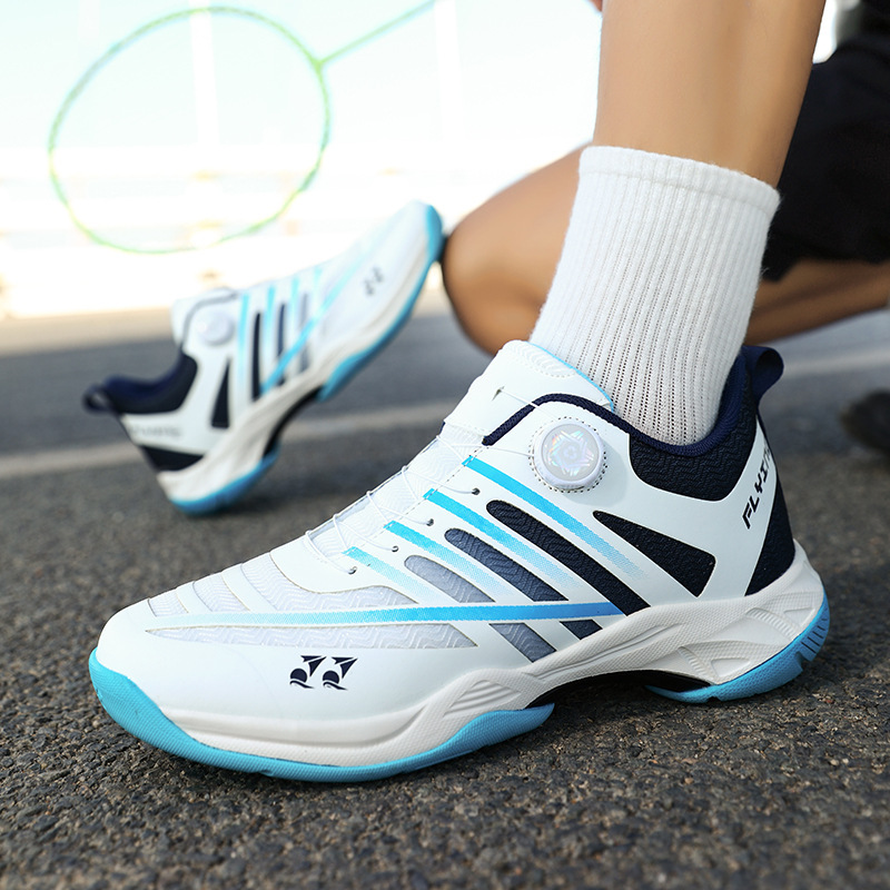 Rotating Button Badminton Shoes Men Women Couple Table Tennis Training Sneakers Md+Rubber Sole Sports Tennis Shoes