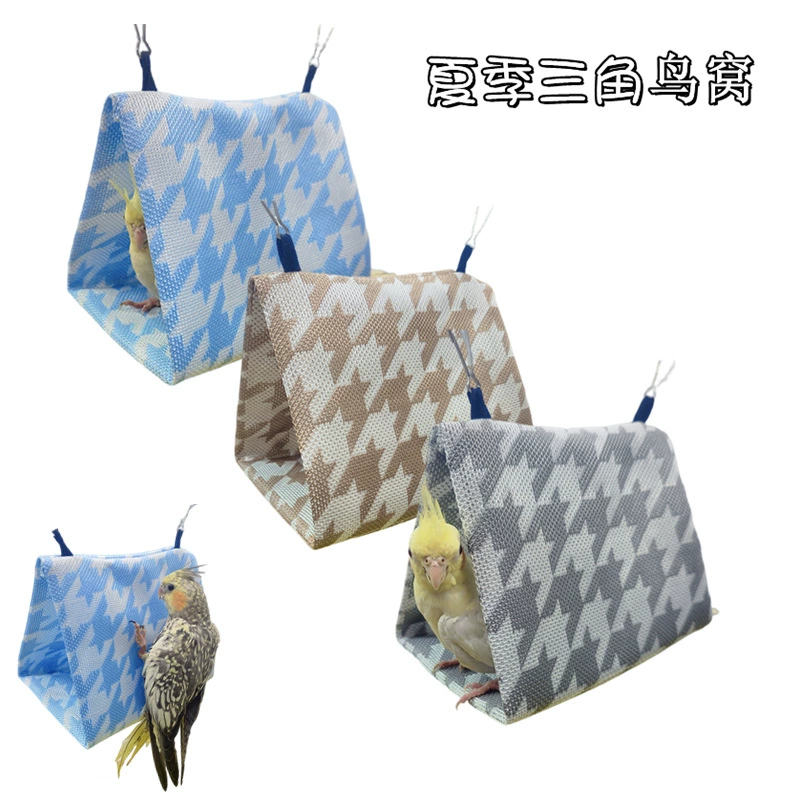 Треугольное Птичье гнездо Myna Летнее Птичье гнездо Маленькое домашнее животное Ледяной шелк Хлопковое гнездо Клетка для птиц Попугай Принадлежности для птиц