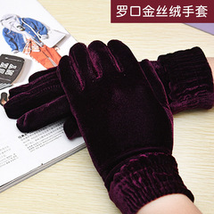 Velvet Glove for Women in Winter, Warm Outdoor Fitness Cycling Glove with Spring and Autumn Elastic Velvet Fabric
