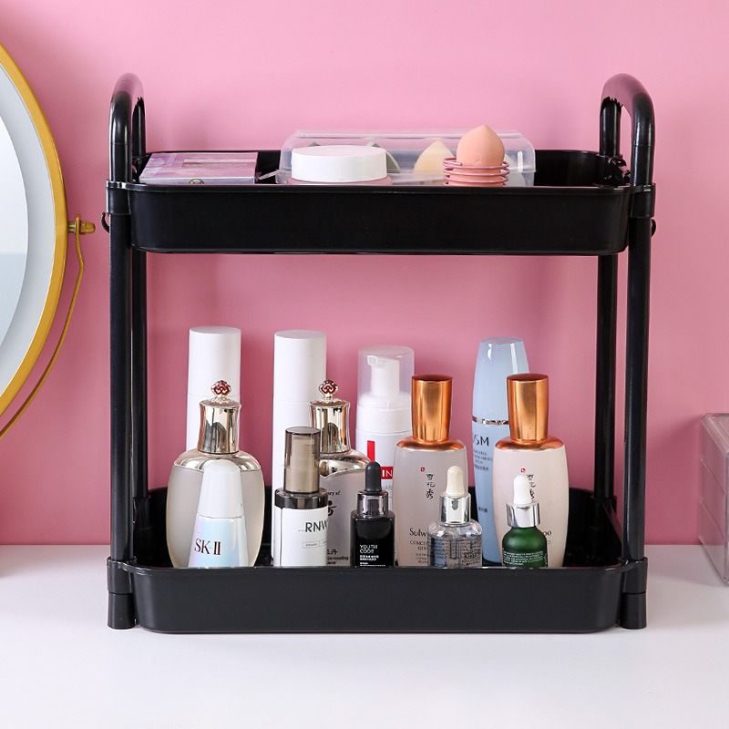 Estante de encimera de cocina de piso doble multifuncional Estante de condimentos Estante de almacenamiento de baño Estante de almacenamiento de fregadero