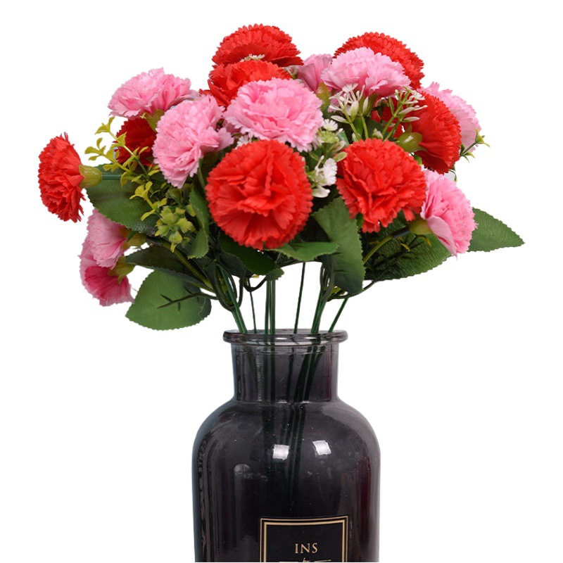 Artificial Clavel flor artificial Lila mango Flor de seda flor artificial boda planta decoración del hogar Decoración de escritorio orquídea