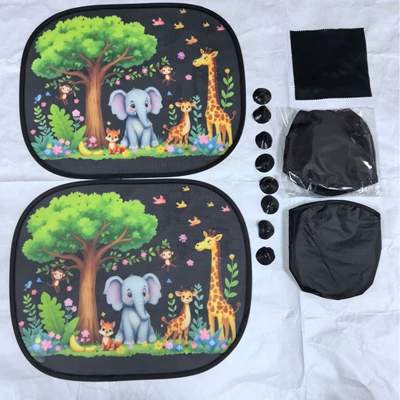 Children's Car Curtains, Sunshades, Magnetic Sunshade Curtains, Summer Baby Sun Protection and Heat Insulation Curtains, Cartoon Car Side Window Thick Sunshades