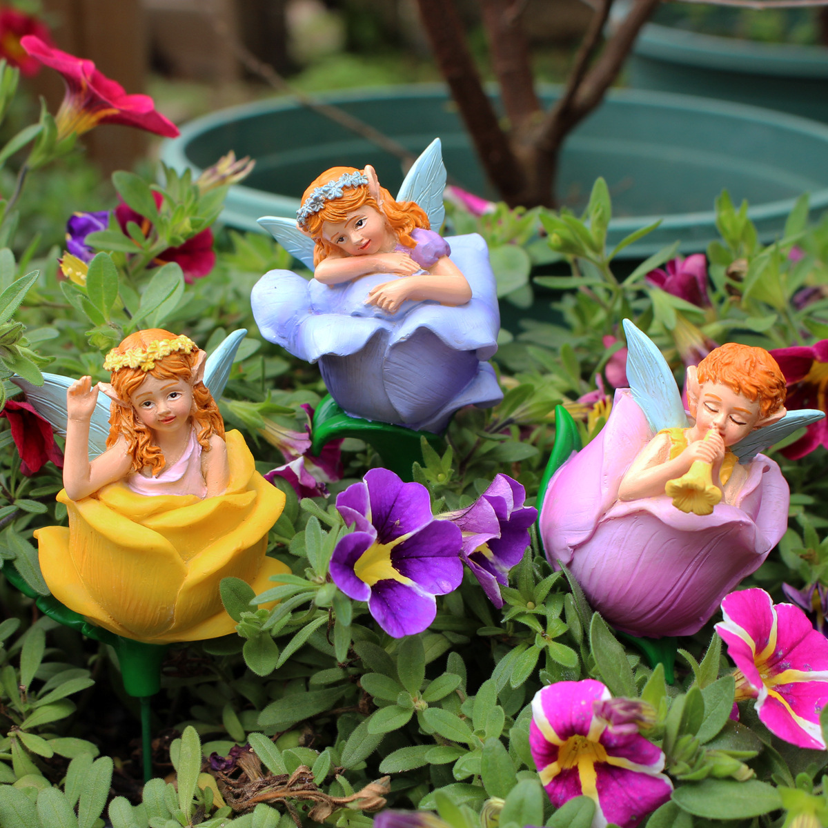 Outdoor garden color flower bud flower fairy plug-in outdoor yard villa homestay courtyard balcony layout net red building