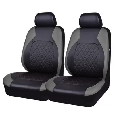 Universal seat cover Pu Leather Car Seat Cover - gray-4-piece-set-two-seats