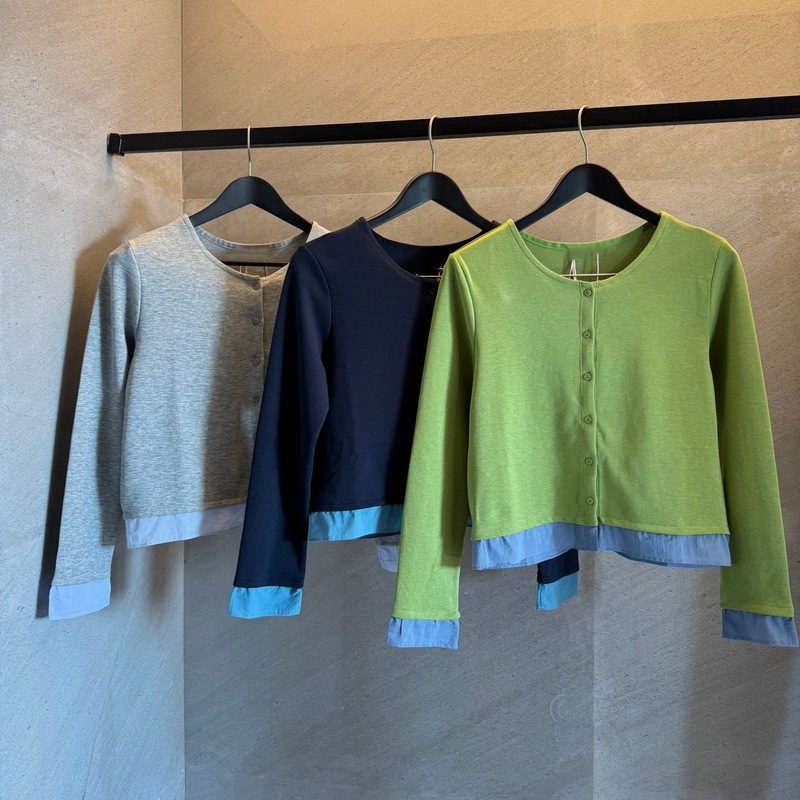25秋季新款女士韩系印花棉假两件三色圆领针织开衫上衣0920s10|undefined