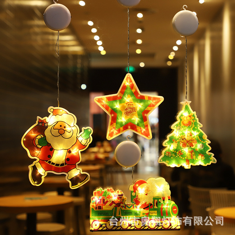 Four-piece combination set c [santa claus + five-pointed star + christmas tree + small train]