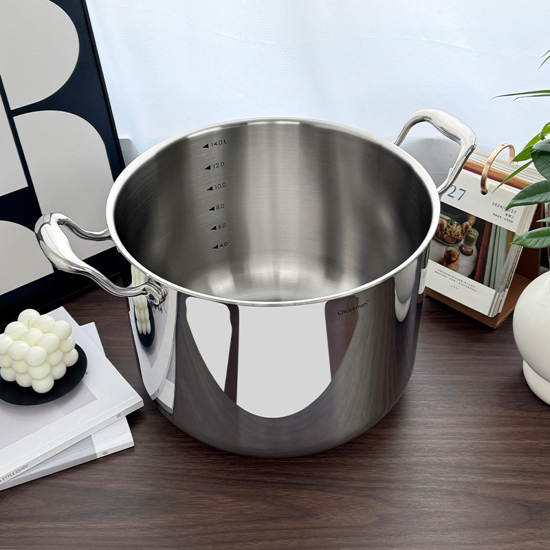 Chockmen Zhuo Deming 18/10 olla de sopa alta de acero inoxidable cubo olla de sopa profunda olla de estofado con salmuera hueso de tubo de gran capacidad
