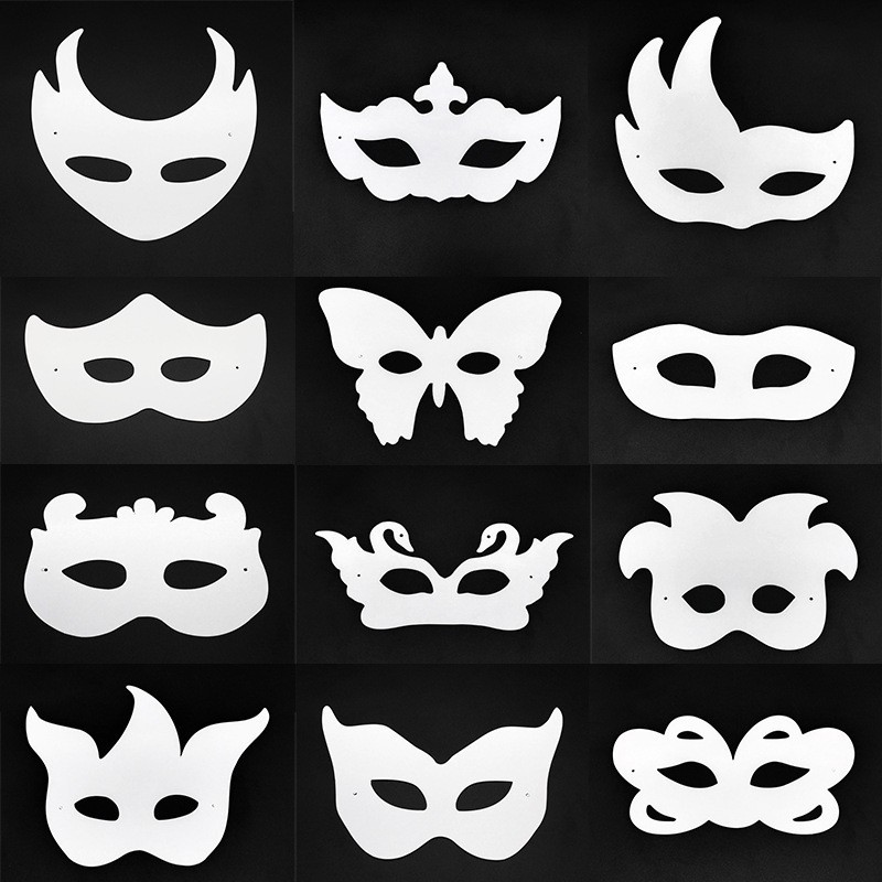 Tarjetas de papel DIY se pueden colorear carnaval nueva máscara para niños pintados máscara de mitad de cara fiesta espectáculo máscara de ojos al por mayor