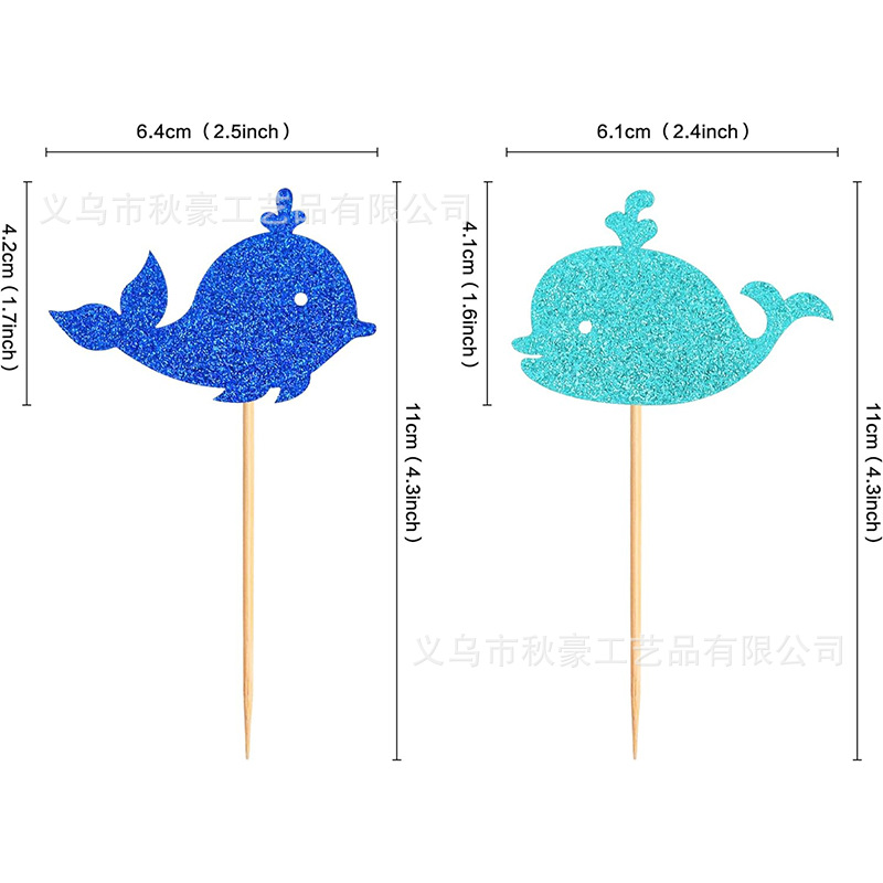 Navegación mar destello ballena cupcake decoración cartón decoración ducha bebé escuela de cumpleaños para niños