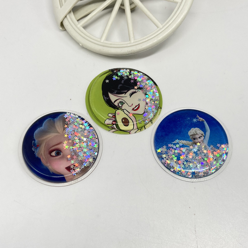 Creativo nuevo Quicksand airbag soporte Glitter líquido dibujos animados plegable teléfono móvil soporte PVC dibujos animados bolsa de aceite image 4