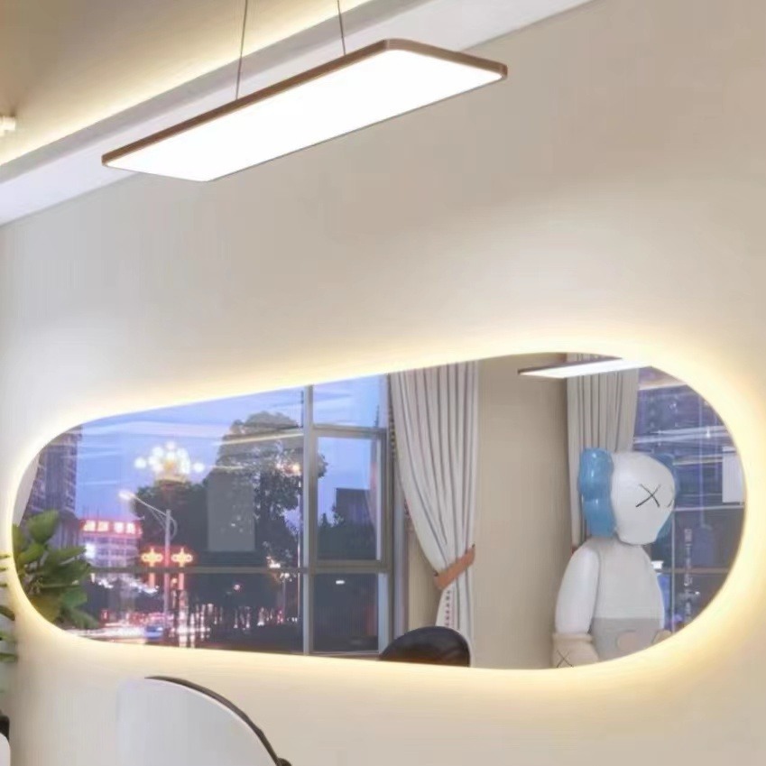 Internet celebridad hombres cabeza de aceite tienda de corte de pelo espejo colgante de pared Barber shop teñido y planchado espejo de pie de salón de pelo especial espejo