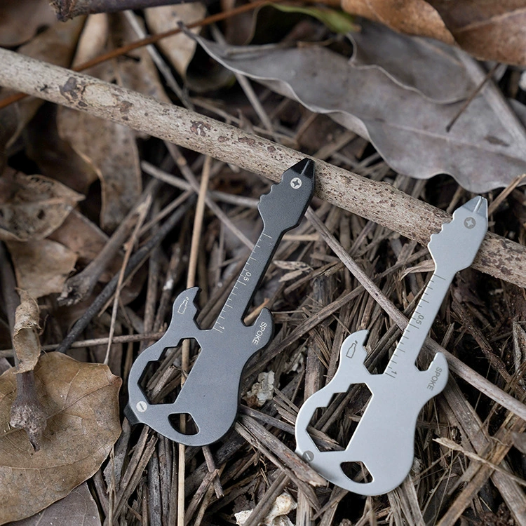 Guitar multi-tool, stainless steel portable keychain, bottle opener & wrench, 0.017 kg