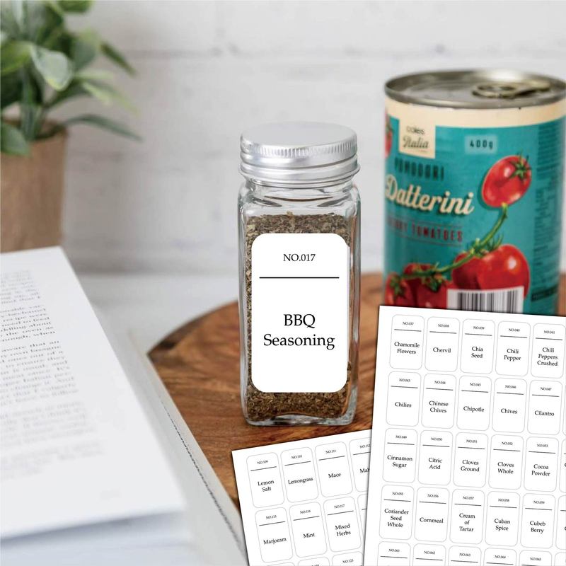 香料缶ラベルspice jarlabel s216枚防水防油機洗浄キッチン調味料缶ラベル|undefined