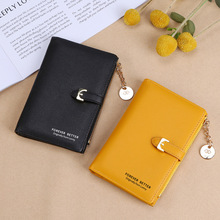 钱包女士韩版大容量中长款手拿包百搭简约拉链搭扣卡包