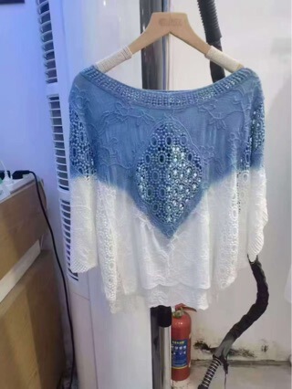 Tie-Dye Batwing Sleeve Embroidered Top, Embroidered Shawl, Beach Vacation Sun Protection Clothing, Air Conditioning Shirt, New Style Lace Overlay Shirt Tie-Dye Batwing Sleeve Embroidered Top, Embroidered Shawl, Beach Vacation Sun Protection Clothing, Air Conditioning Shirt, New Style Lace Overlay Shirt