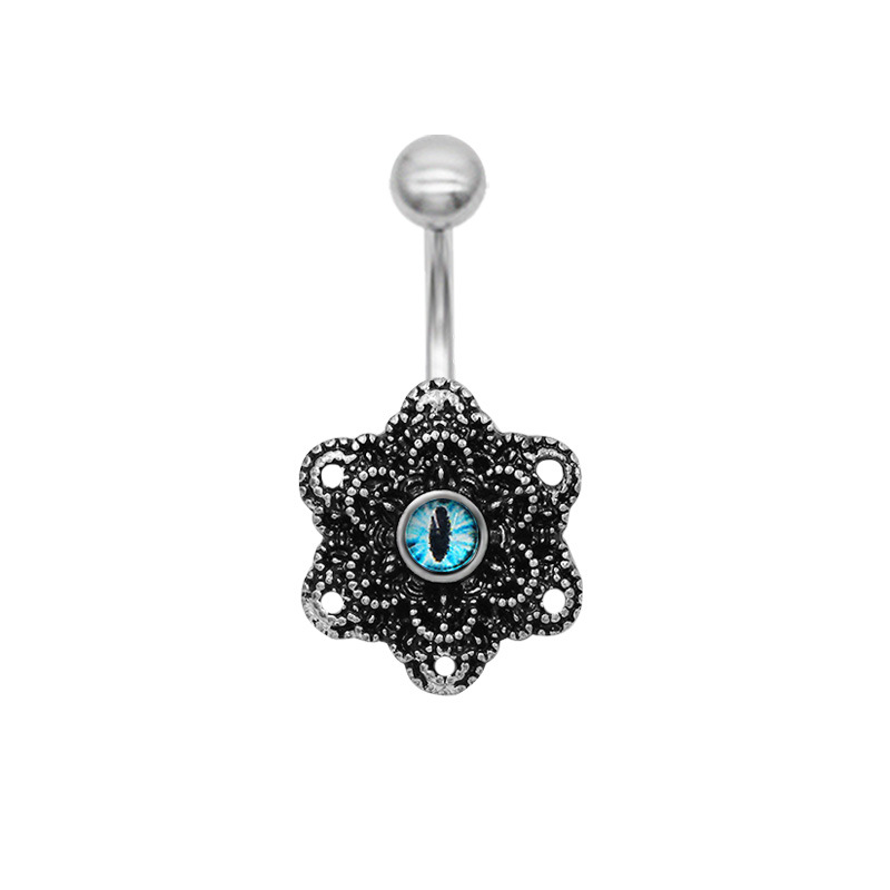 Piercing ombelico fiore nero gioiello per piercing_voghion.com