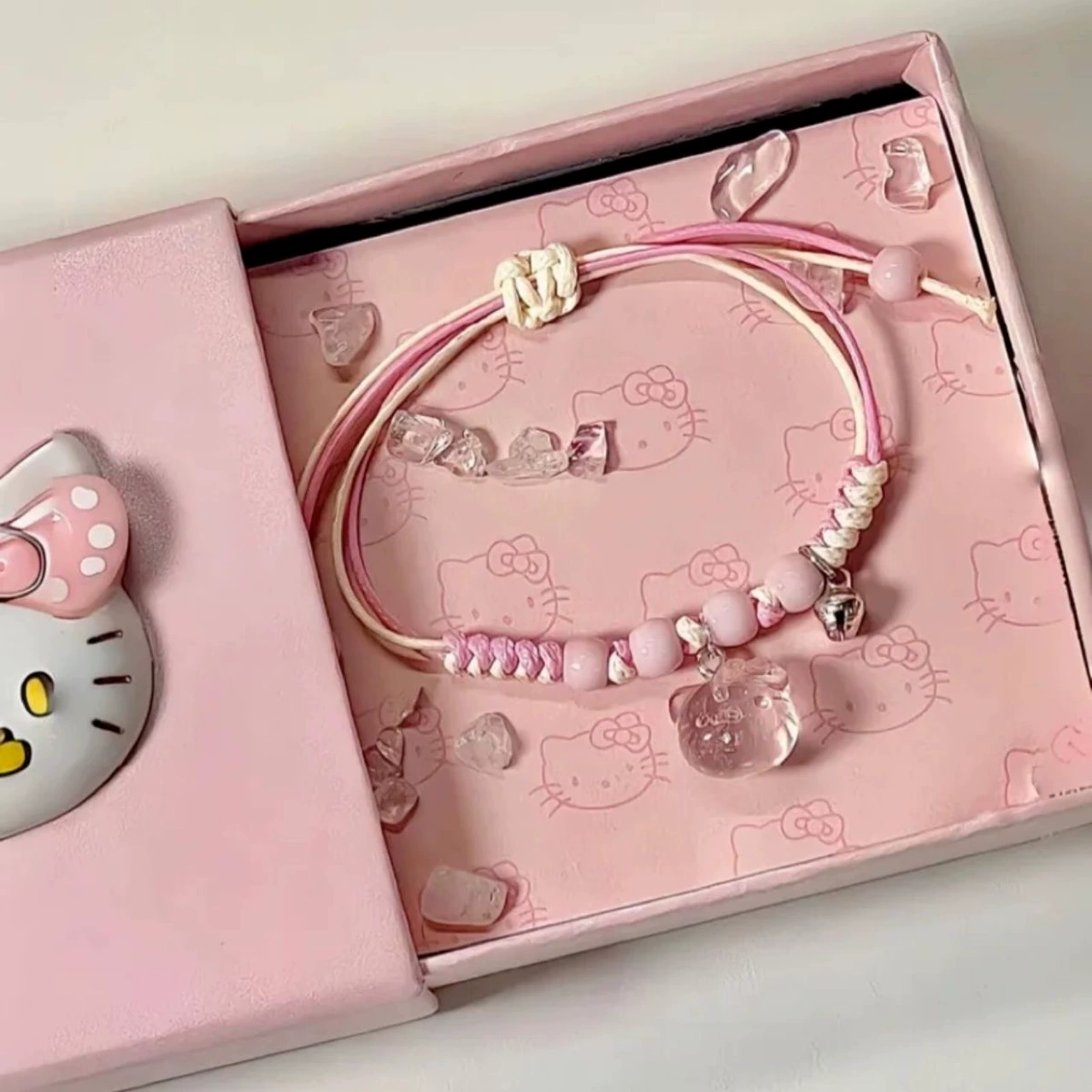 Hello Kitty, hello kitty, ткачество милого регулируемого браслета ручной работы, подарок на день рождения
