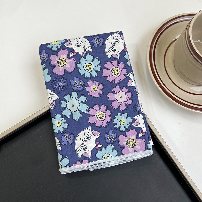 Verano y otoño japonés, flores de algodón, bufandas cuadradas, bufandas retrógradas para mujeres, bufandas de seda delgadas y frescas