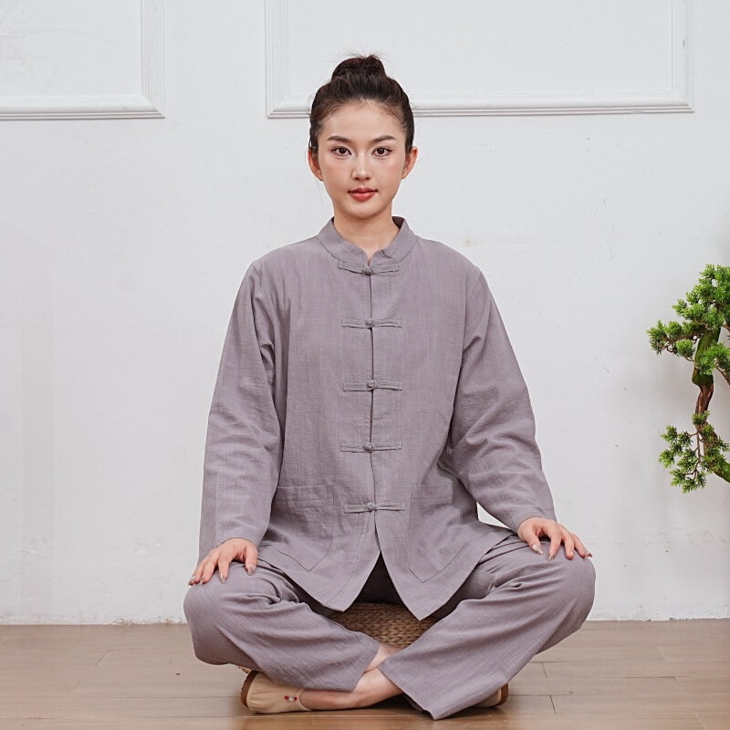 Summer Thin Bamboo Cotton Suit, Layman's Clothing, Meditation Clothing, Health Clothing
