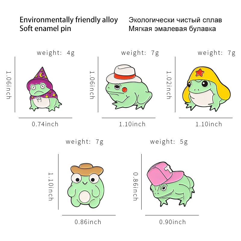 6g Weight Cartoon Style Pin Frog Alloy Stoving Varnish Unisex Brooches