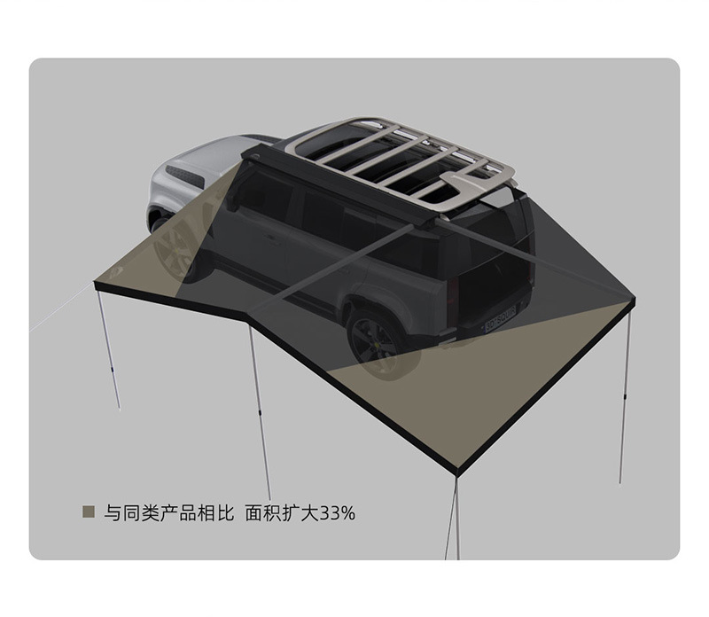 Wild Land 270-Degree Car Side Tent Fan-Shaped Car Side Awning Sunshade Automatic Canopy