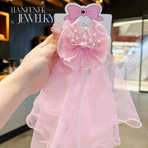 Pearl Crown Hair Clip  New Daily Children's Hair Accessories Cute Cartoon Lace Baby Hair Accessories