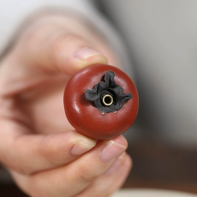 Китайский фиолетовый глиняный чайный питомец persimmon аромат, украшения, ручная работа, линейная благовония, гранат, апельсин, яблоко, скульптура чайного набора аксессуар к чайному столу