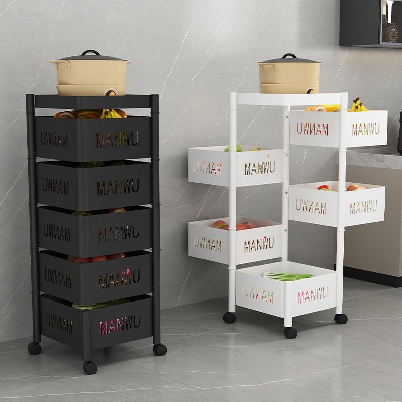 Rotating Bedroom Storage Mobile Floor-Standing Multi-Layer Storage Multi-Functional Household Snack Toy Storage Fruit and Vegetable Rack