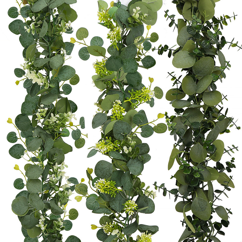 Artificial Simulation Green Plant Eucalyptus Rattan Cross-border Home Decoration Simulation Rattan Eucalyptus Leaf Vine Green Plant Artificial Simulation Green Plant Eucalyptus Rattan Cross-border Home Decoration Simulation Rattan Eucalyptus Leaf Vine Green Plant