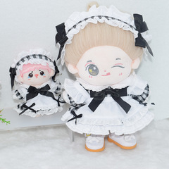 Baby clothes 10cm20cm plaid maid cotton doll non-attribute fat body universal doll dress change