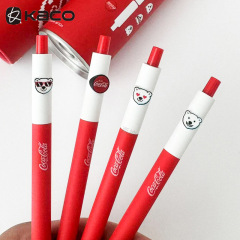 KACO1061可口可乐联名小满可乐熊中性笔0.5mm高颜值可爱刷题黑笔