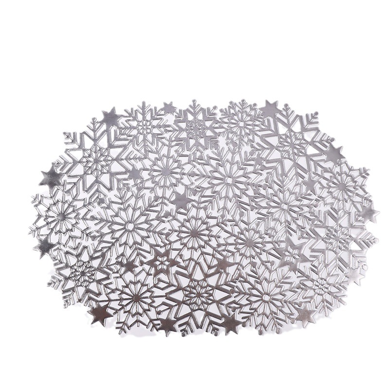 Nueva Navidad hueco placemat gilding copo de nieve Western placemat estrella en forma de creativo aislamiento térmico antideslizante montaña estera de mesa