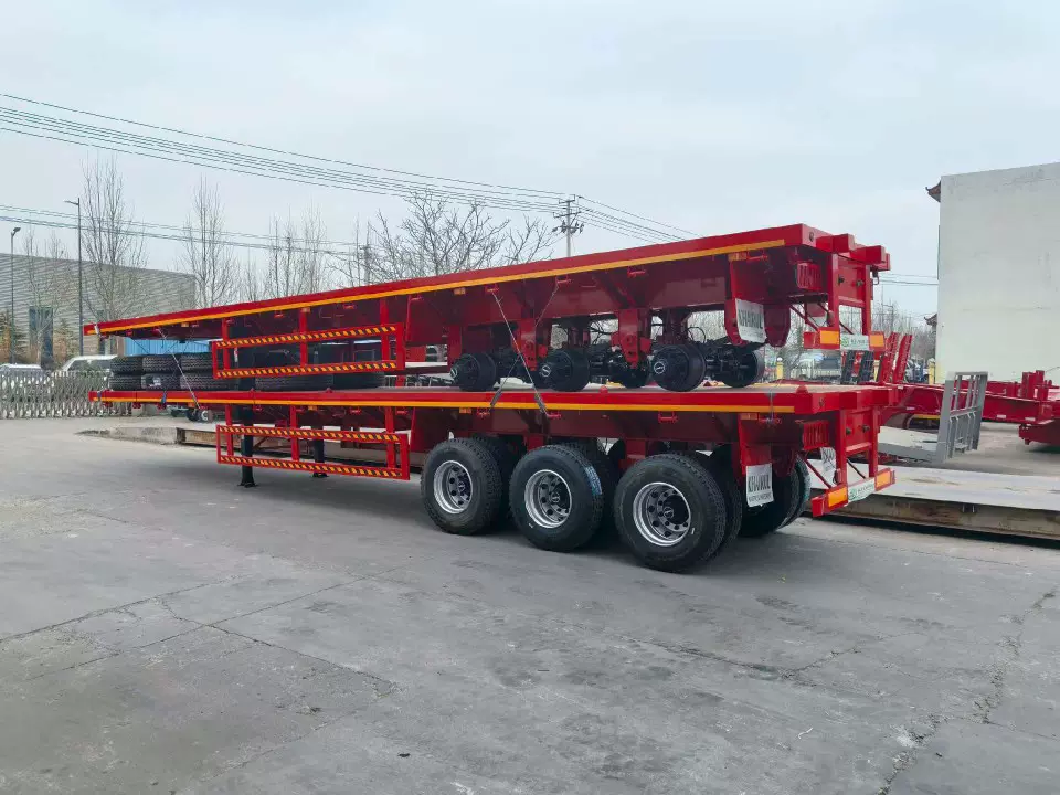 厂家出口狼狈平板低平板半挂车 重型平板半挂车厂家