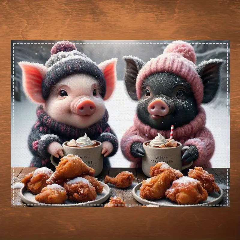 Manteles individuales navideños de lino estampado, decoración de mesa resistente al calor